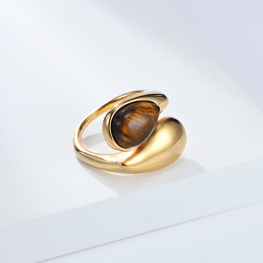 Titanium Steel Ring 18K Gold Plated Luxury for Women European and American Niche Design Planderful Shop