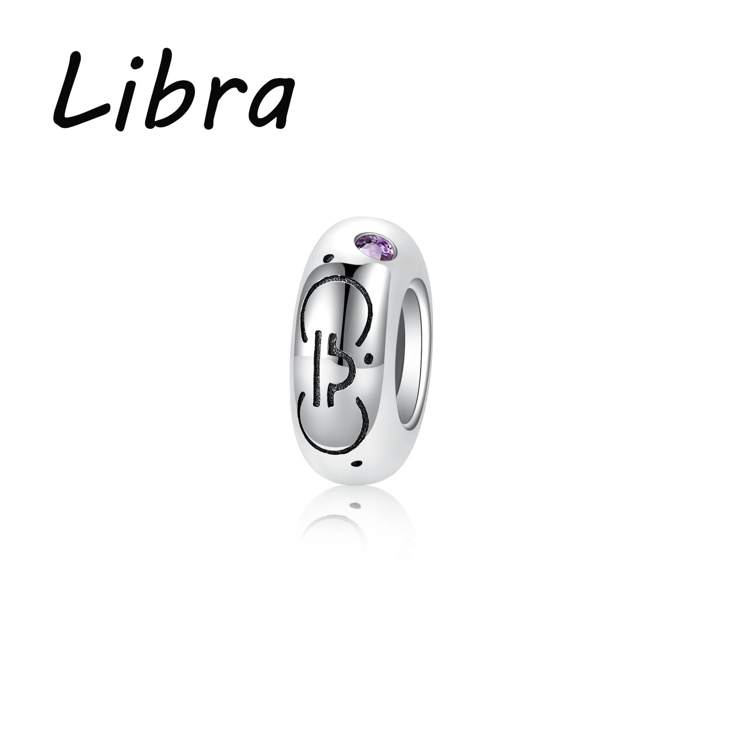 Planderful Jewelry Zodiac Spacer Bead Sterling Silver Zircon