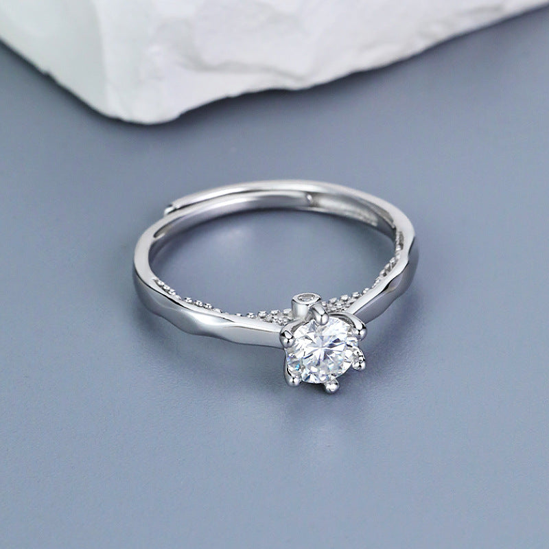 Crown Moissanite 925 Sterling Silver Ring