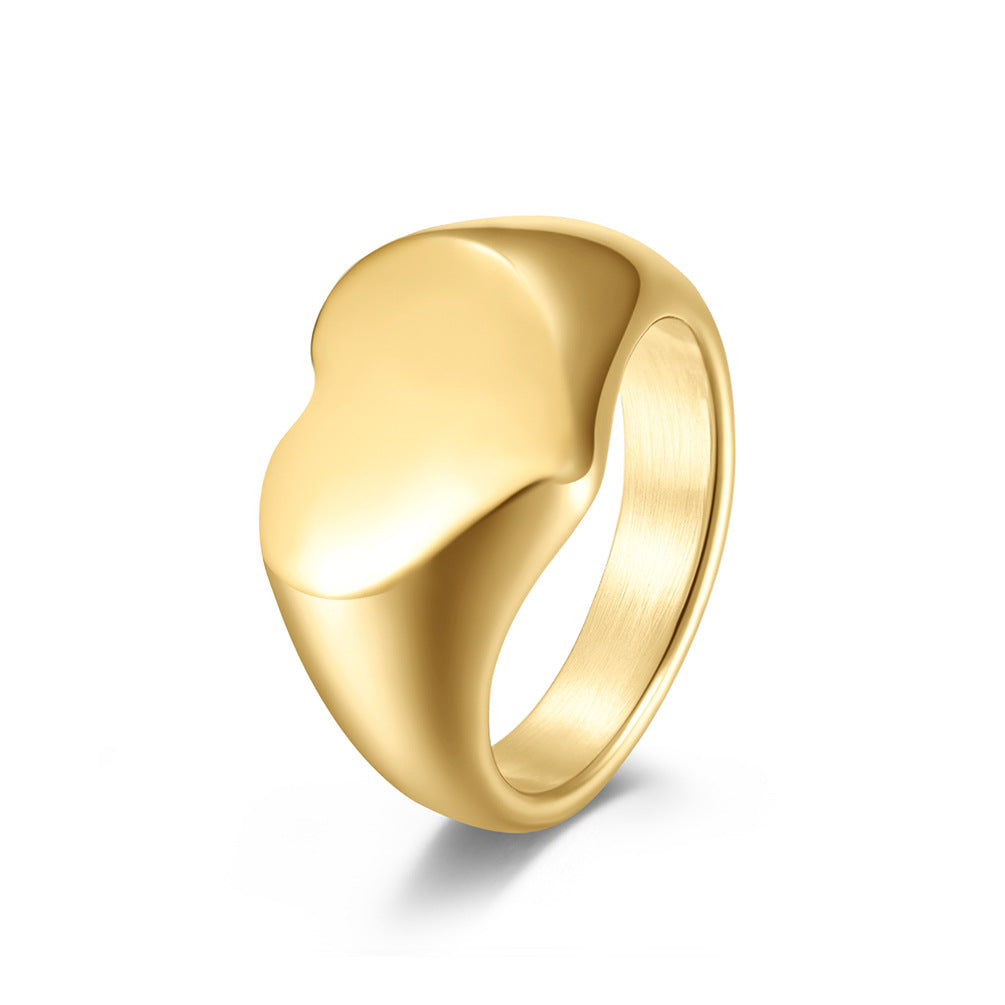 Planderful Personalized Heart Shaped Couple Ring In Steel Titanium For Men And Women