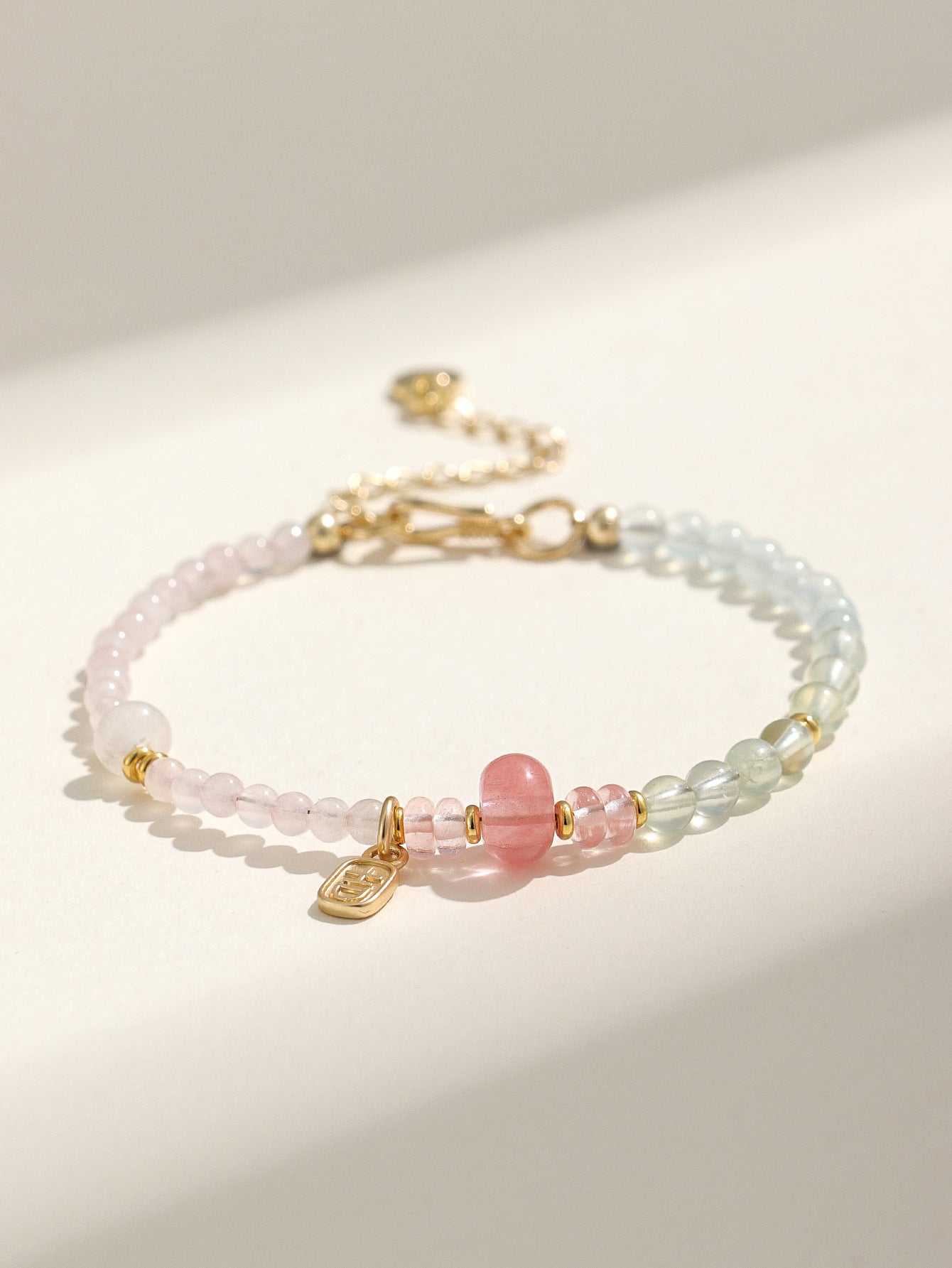 Planderful Fortune's Favor Bracelet – Premium Aquamarine and Pink Crystal Design