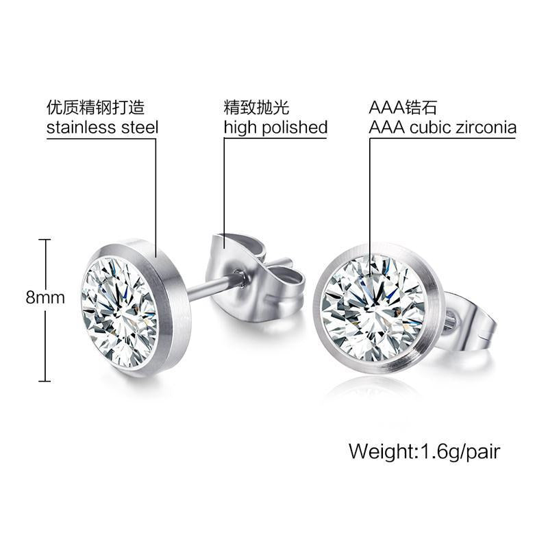 Zircon Earrings — Gold or Silver Tone