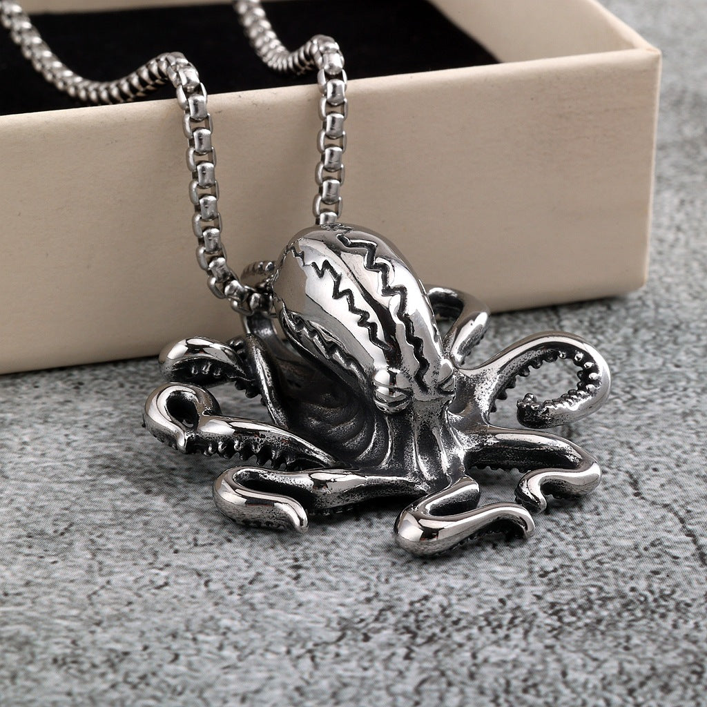 Punk Octopus Stainless Steel Men's Pendant Necklace