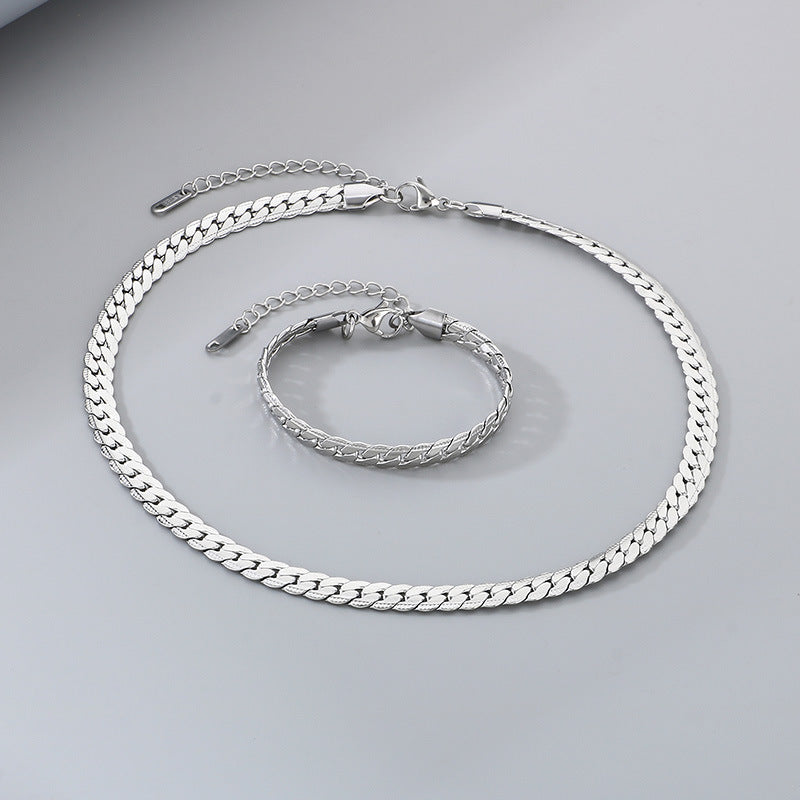 Titanium Steel Necklace For Men Korean Engraved Chain Trend