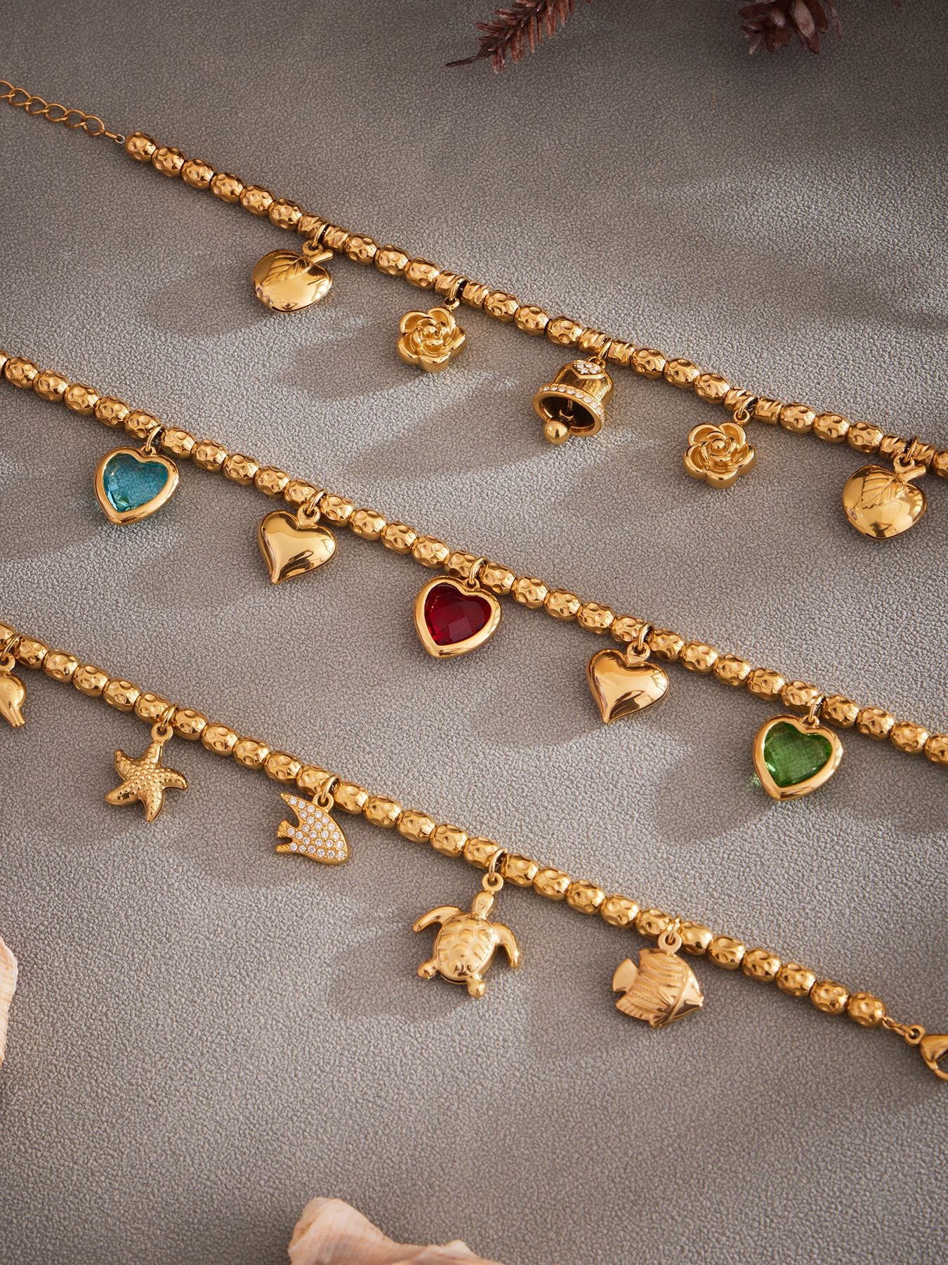 Planderful Vintage Bell Flower Bracelet Embossed Titanium