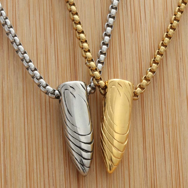 Personalized Titanium Steel Bullet Pendant Necklace for Men - Retro Punk Style from Manufacturer