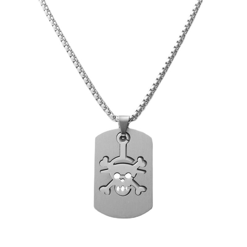 Trendy Men's Personalized Titanium Steel Skull Pendant Necklace - Retro Style by Planderful