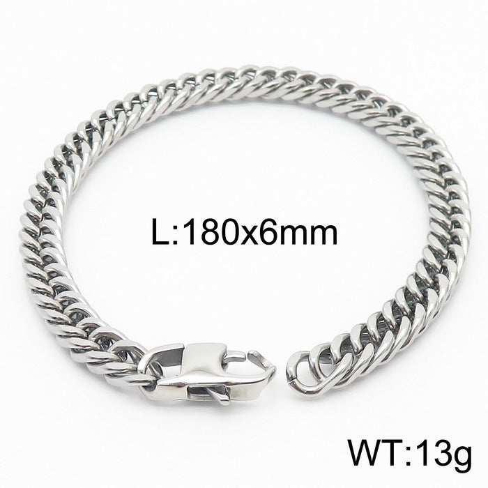 Niche Design – Men's Dancing – Neutral Titanium Steel Cuban Chain Bracelet