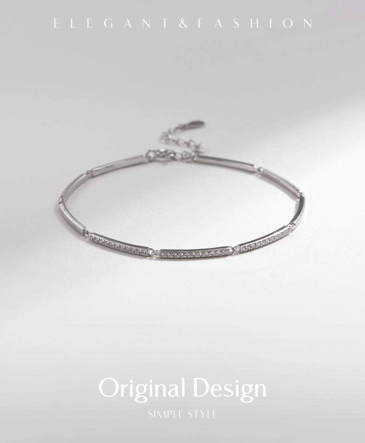 Planderful Everyday Genie Bracelet – Elegant Sterling Silver with Zircon Accents