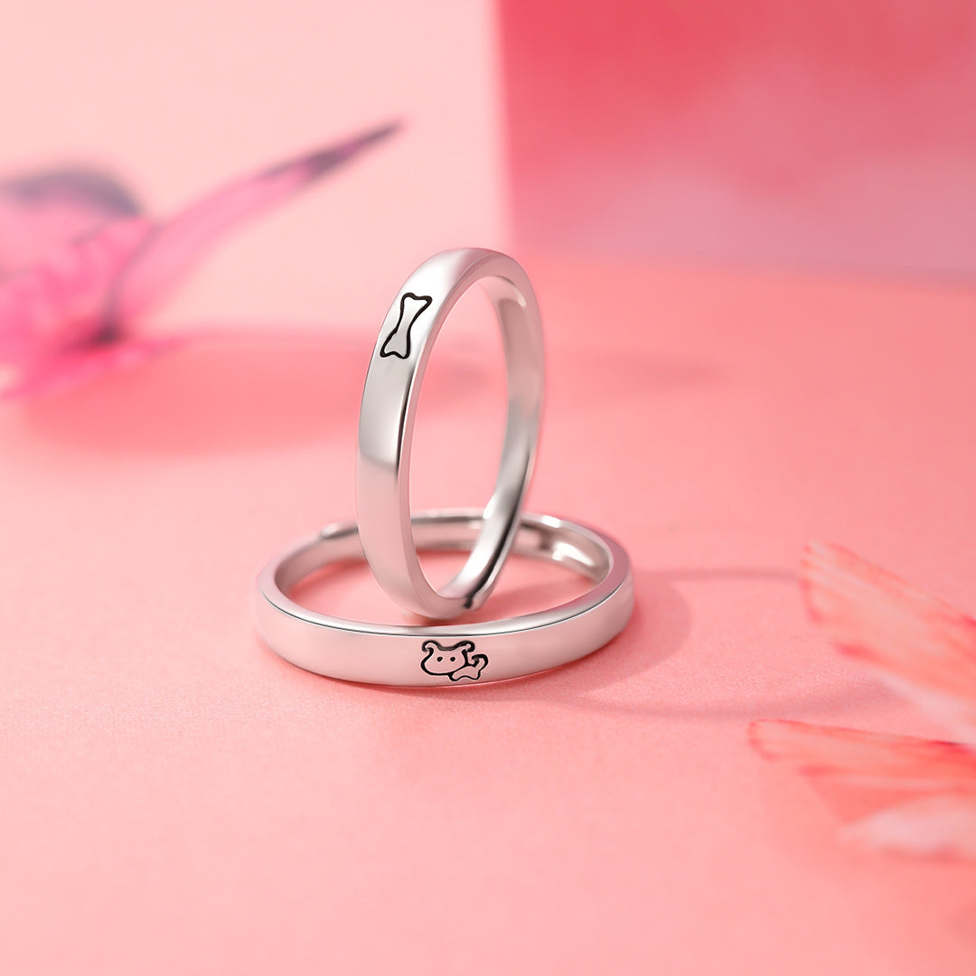 Cute Dog S925 Sterling Silver Ring