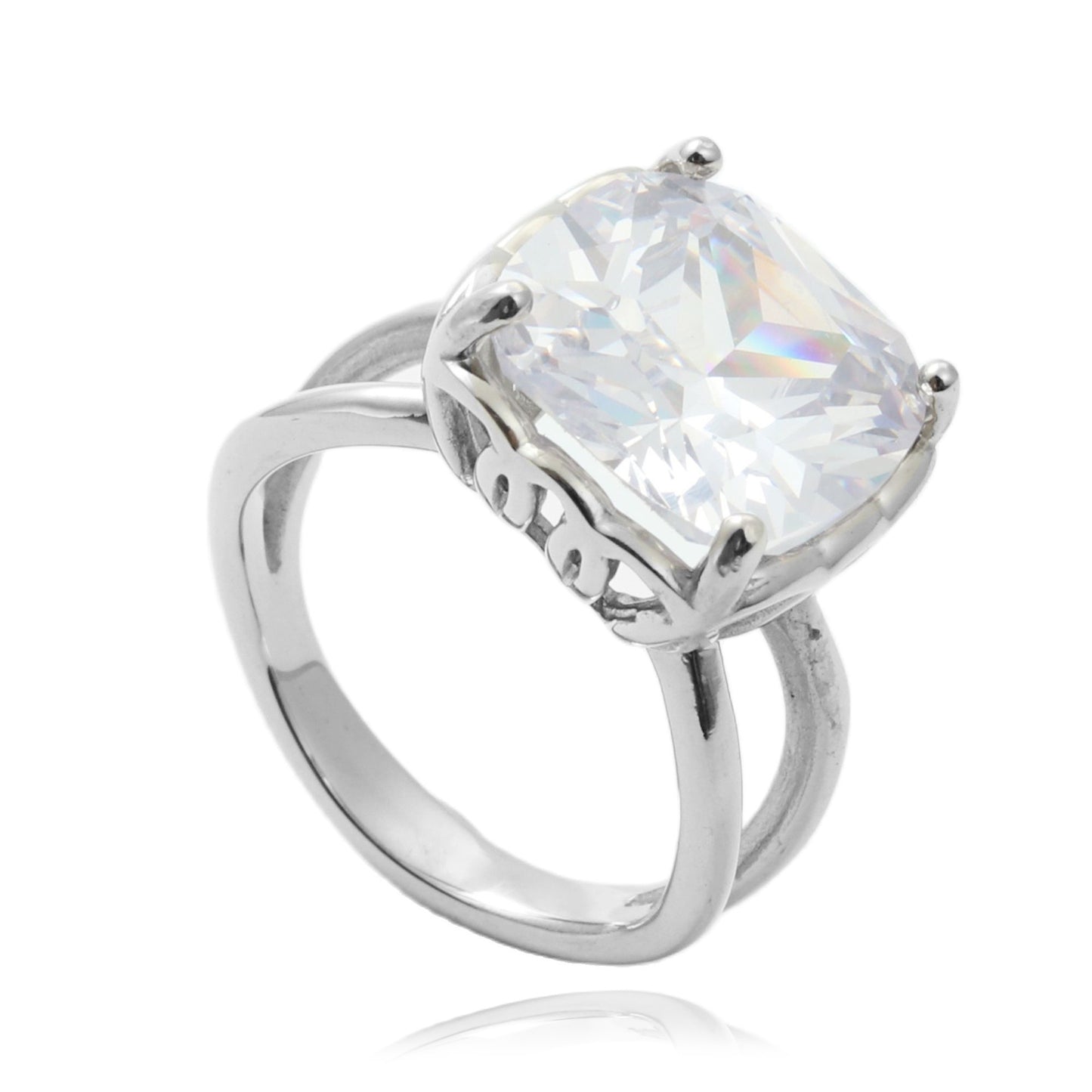 Trendy Retro Punk Zircon Flash Ring in Titanium Steel for Modern Girls