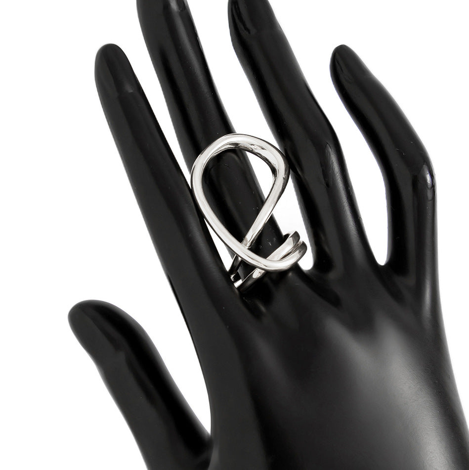 Planderful Geometric Line Ring for Women Hollow Joint Minimalist Statement Jewelry Vienna Verve