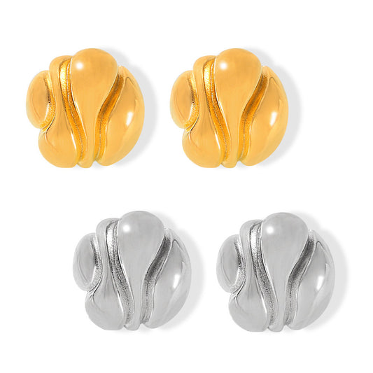 Chic Titanium Steel Geometric Stud Earrings for Everyday Genie