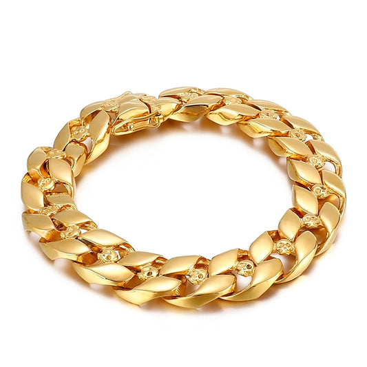 Skull Charm Cuban Chain Bracelet for Stylish Men