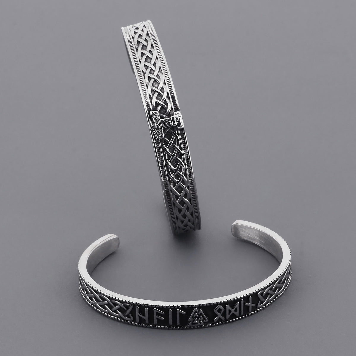 Nordic Hot-Selling Quake Stainless Steel Bracelet – Viking Triangular Knot Odin Rune
