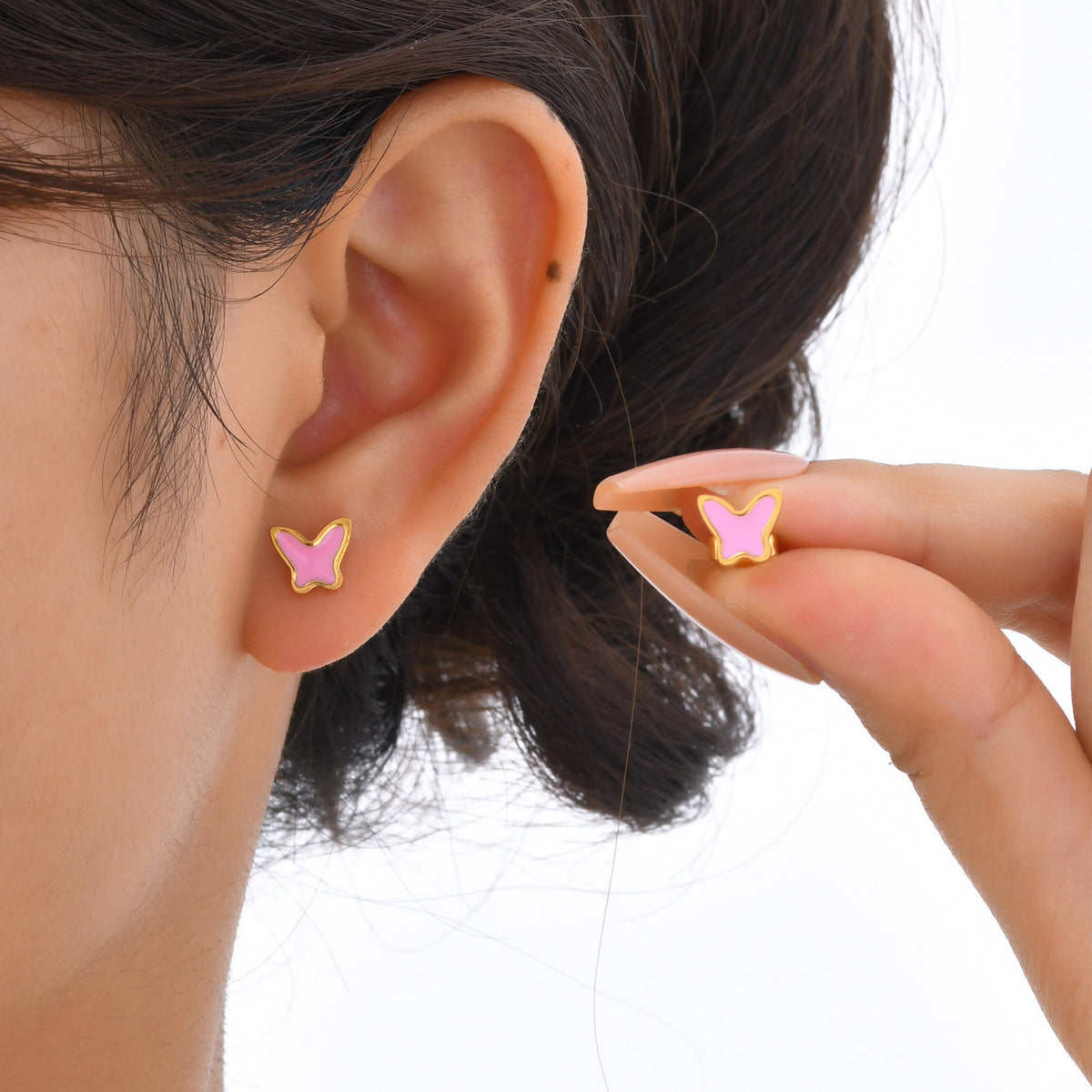 Sculptural Gold-Tone Stainless Steel Earrings