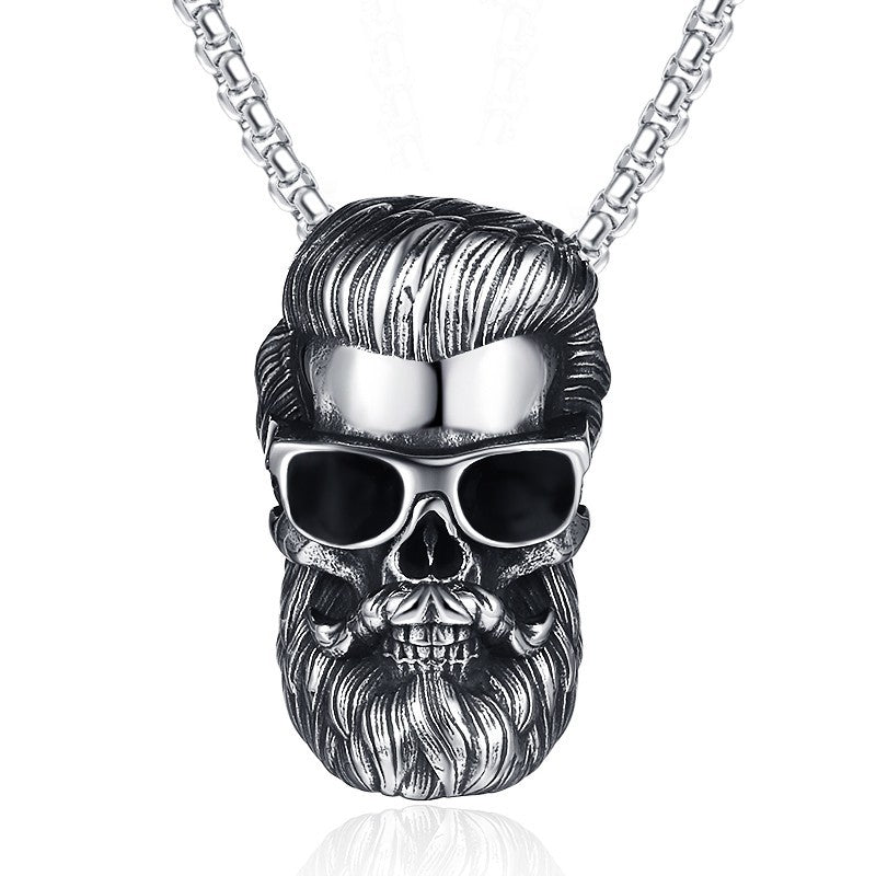 Steel Necklace – Elegant Skull Pendant For Men