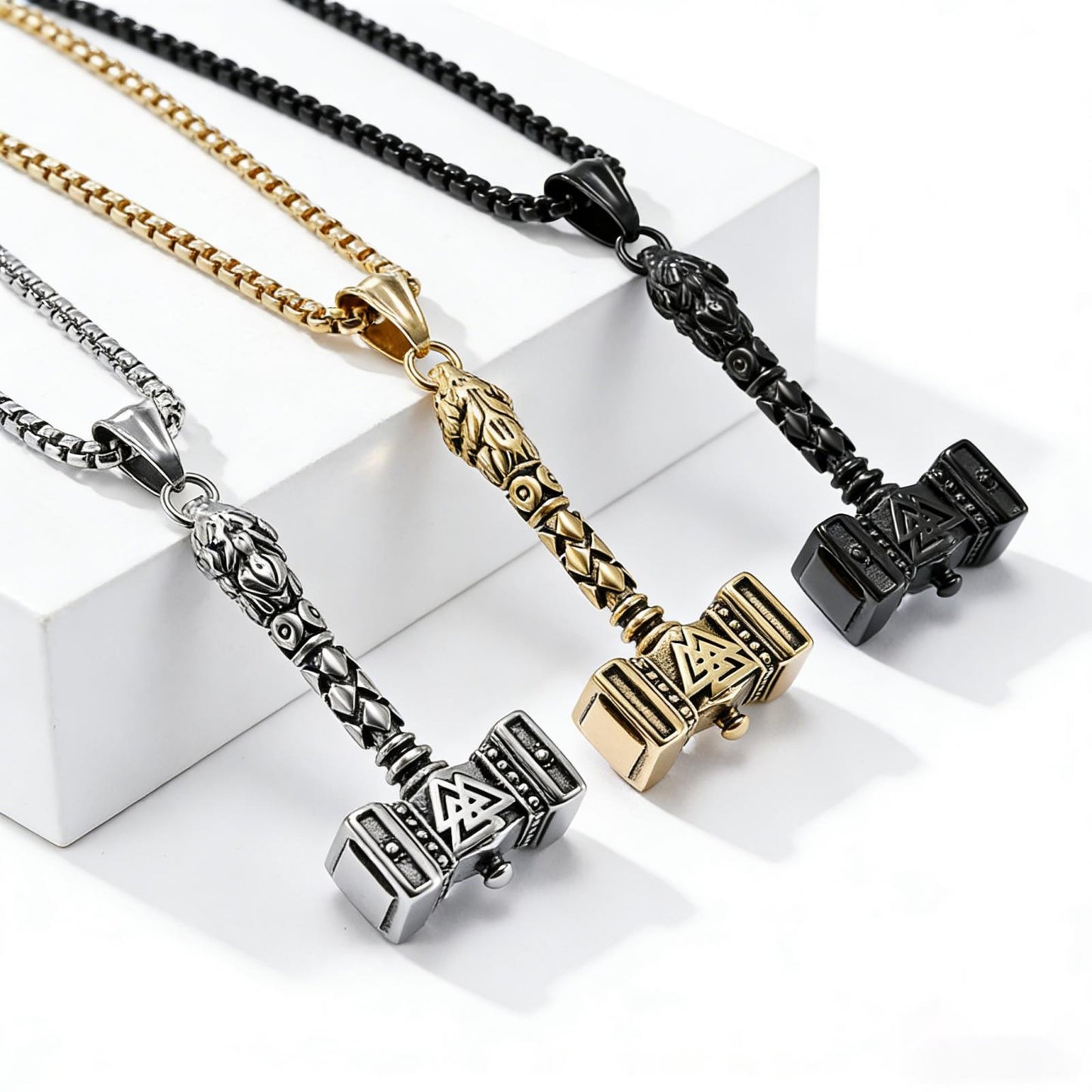 Viking Pendant Necklace Titanium Steel Personalized For Men Planderful Retro Nordic Mythology Charm