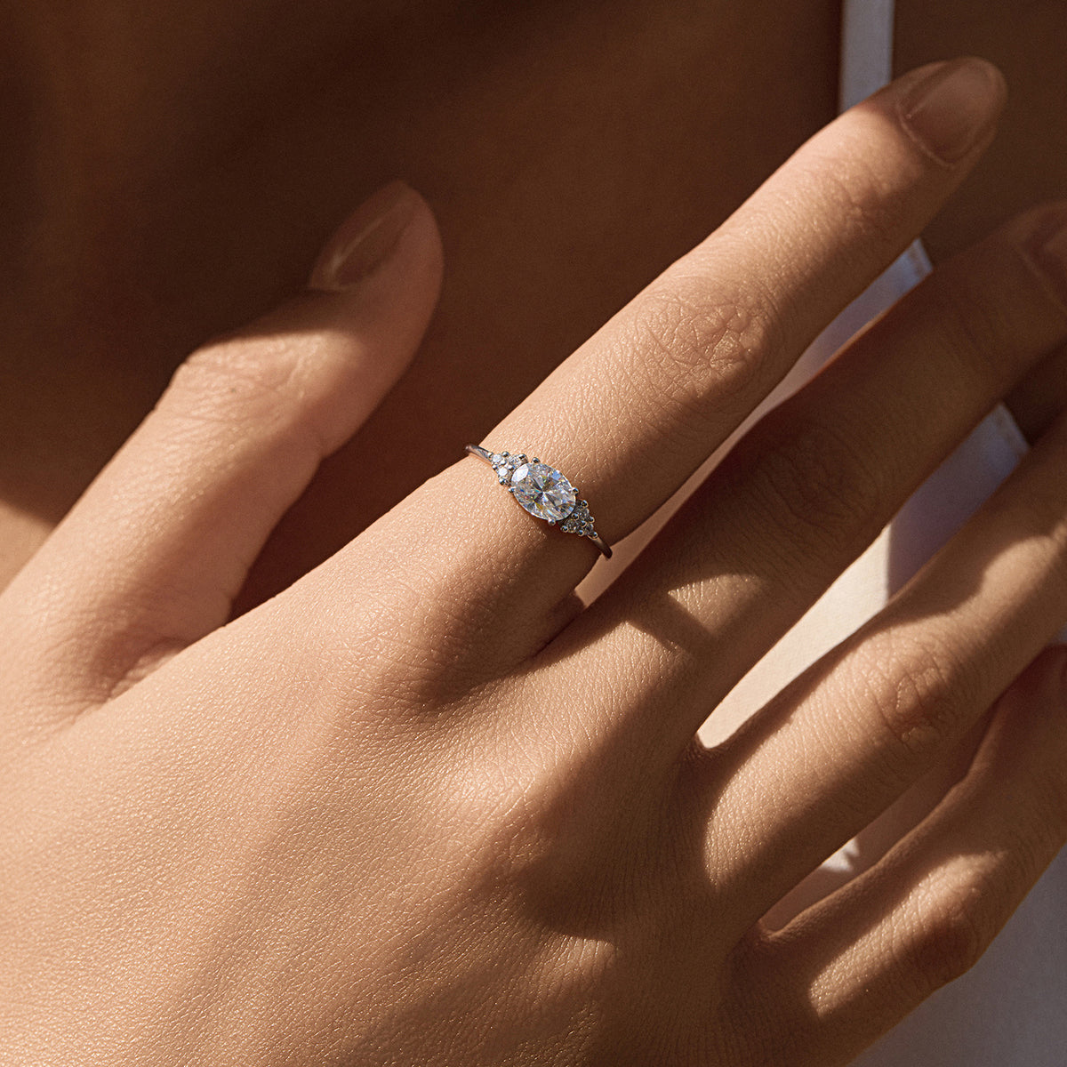 S925 Sterling Silver Brilliant Moissanite Solitaire Ring