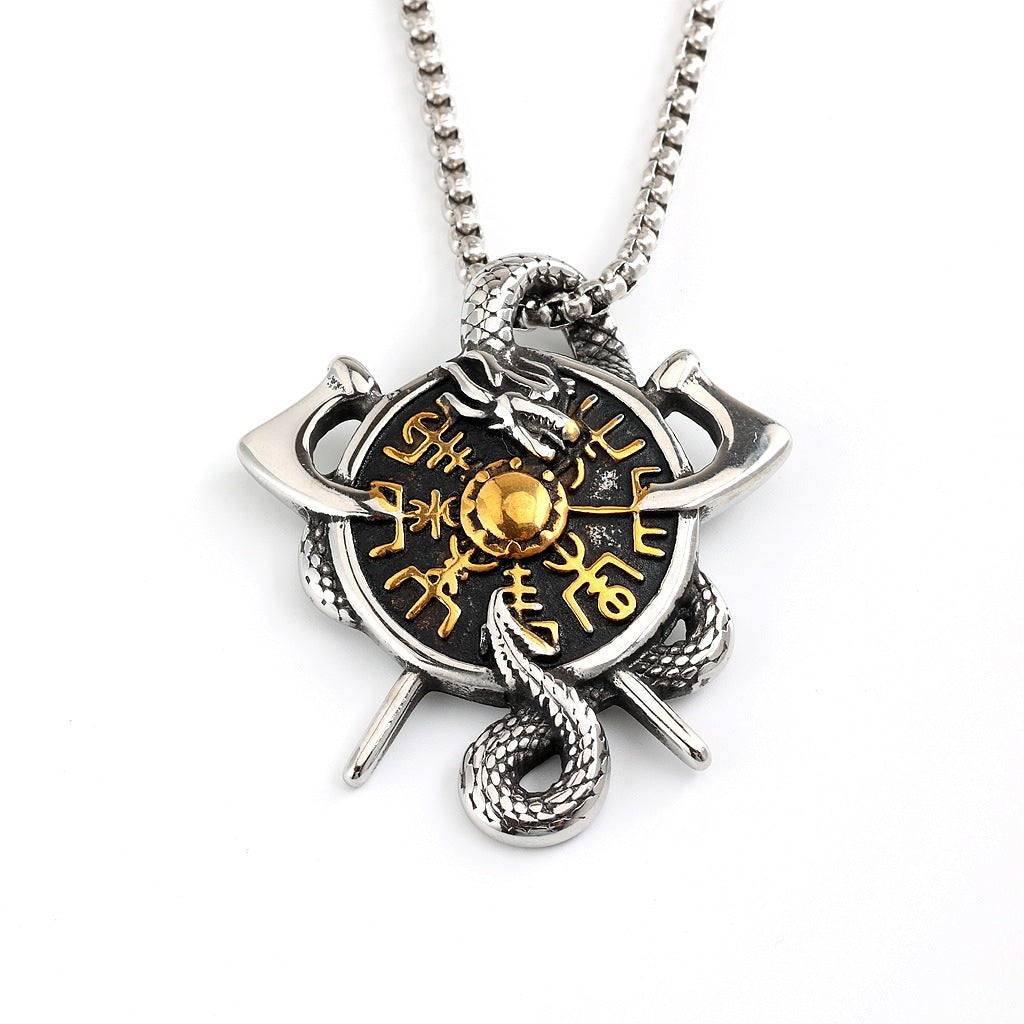 Vintage Viking Stainless Steel Men's Pendant Necklace