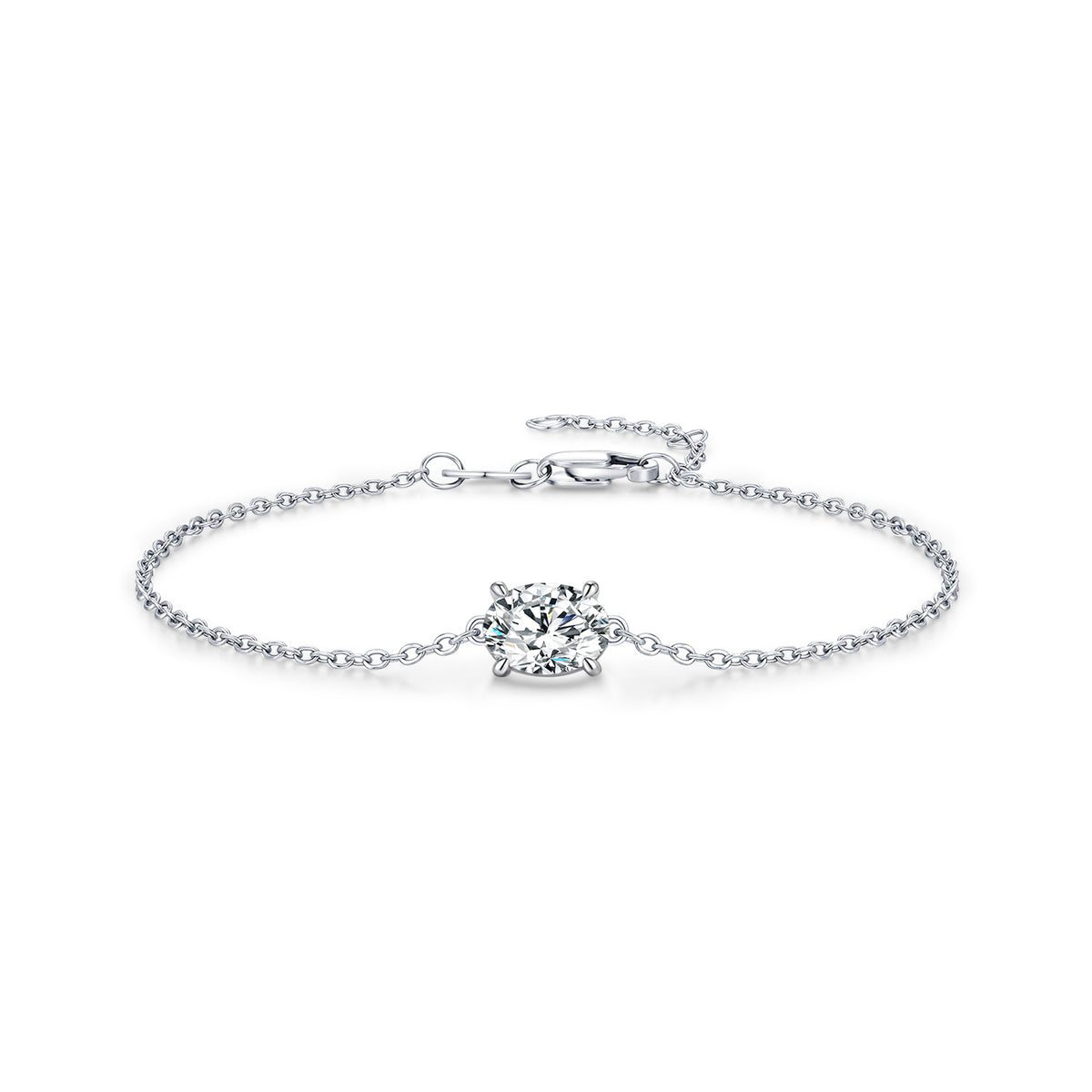 925 Sterling Silver 1 ct Moissanite Bracelet