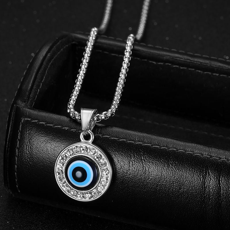 Zircon Necklace – Elegant Evil Eye Pendant