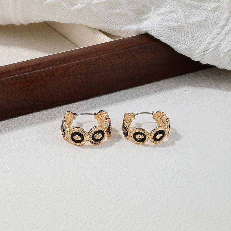 Luxurious Retro Oil Drop Metal Earrings - Vienna Verve Collection