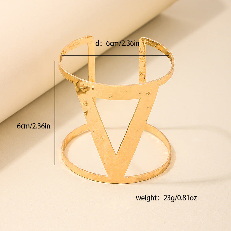 Exaggerated Geometric Triangle Wide Face Bracelet - Vienna Verve Collection
