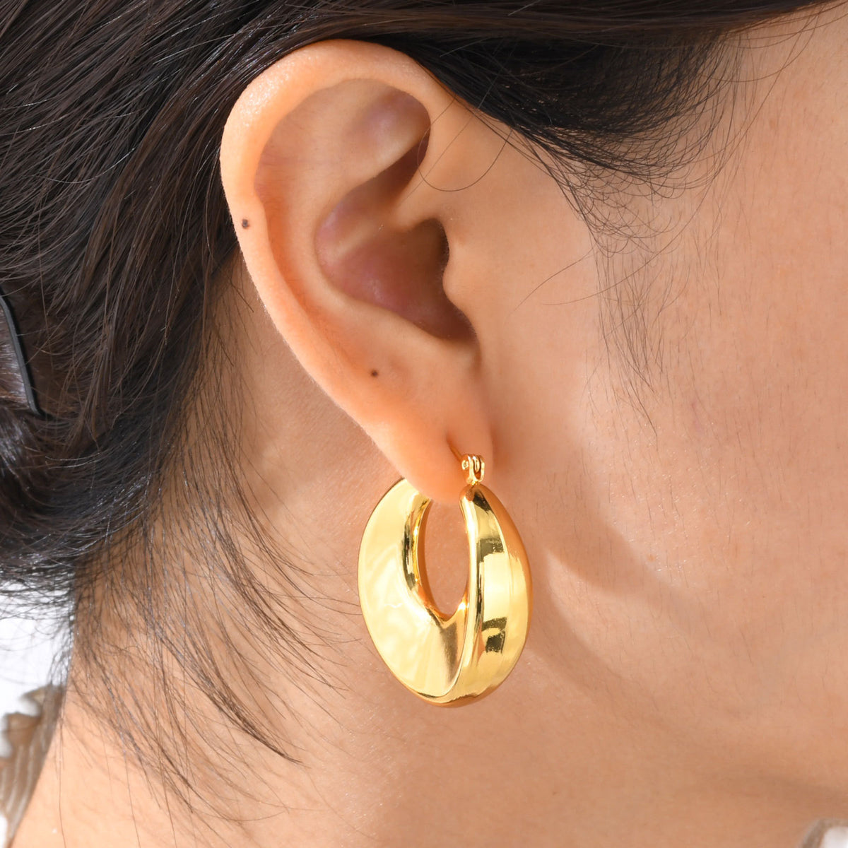 Modern Gold-Tone Stainless Steel Earrings