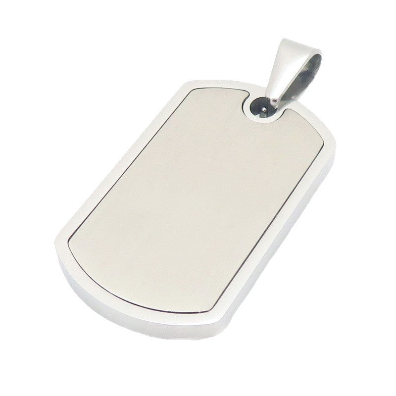 Stainless Steel Men's Army Brand Pendant, Vacuum Electroplating Sand Surface Dog Brand Titanium Necklace