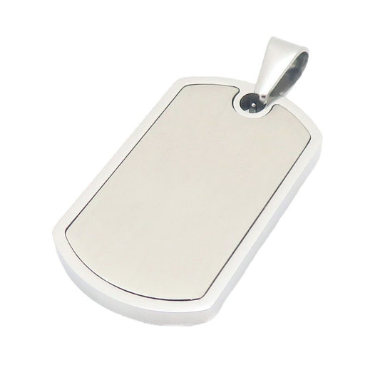 Stainless Steel Men's Army Brand Pendant, Vacuum Electroplating Sand Surface Dog Brand Titanium Necklace