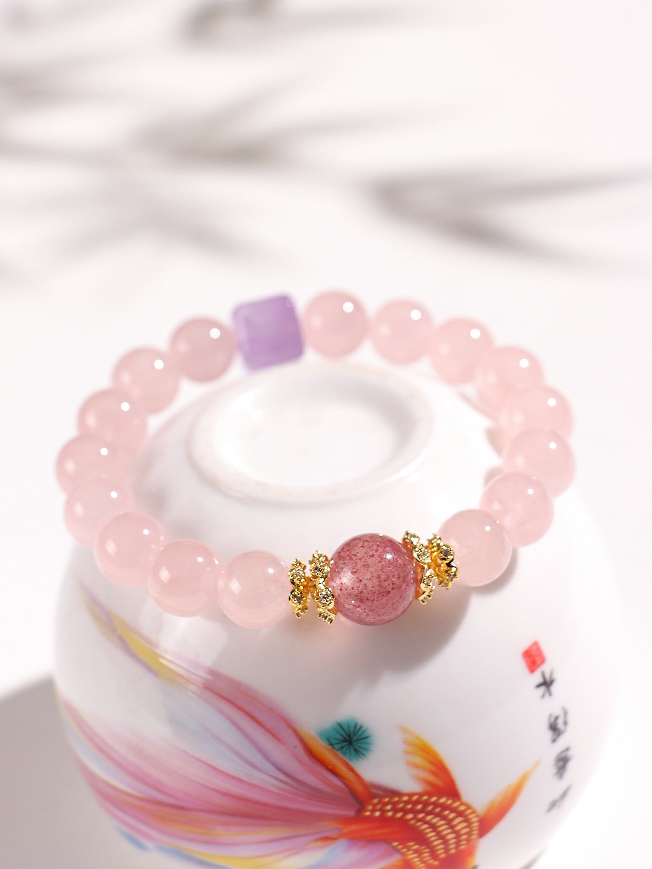 Planderful Fortune's Favor Bracelet – Sweet and Cute Amethyst Strawberry Crystal Design