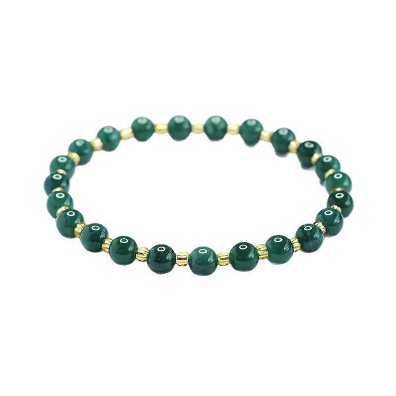 Blue Water Jadeite Starry Bead Beaded Bracelet
