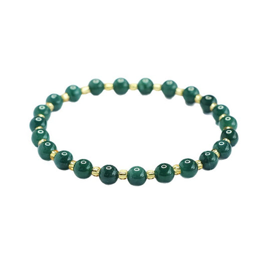 Blue Water Jadeite Starry Bead Beaded Bracelet
