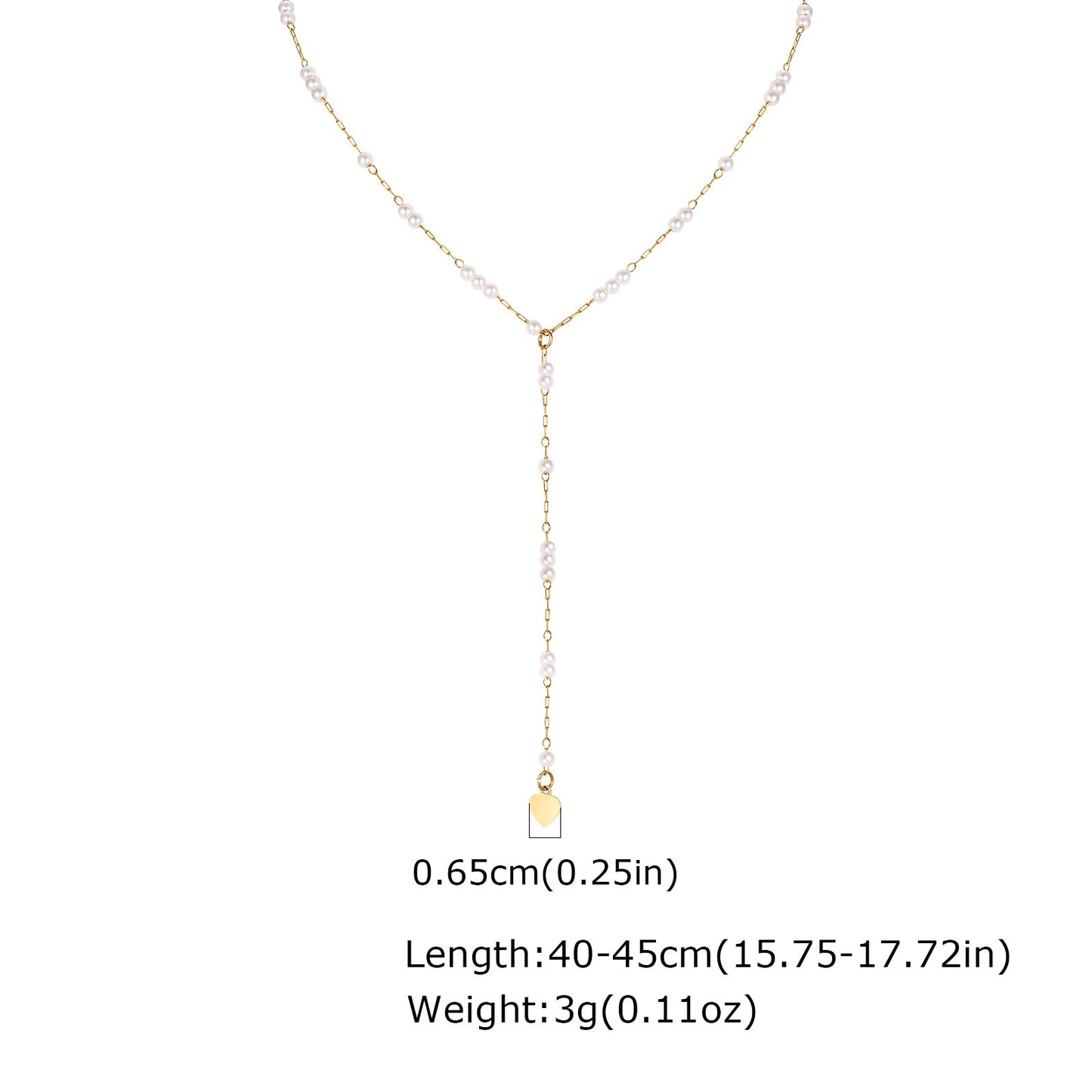 Stainless Steel Imitation Pearl Y-Shaped Gold Necklace Women's Europe & America