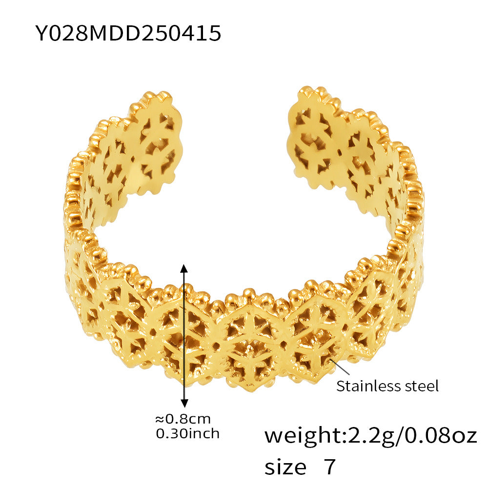 Planderful Geometric Opening Ring For Women Stainless Steel