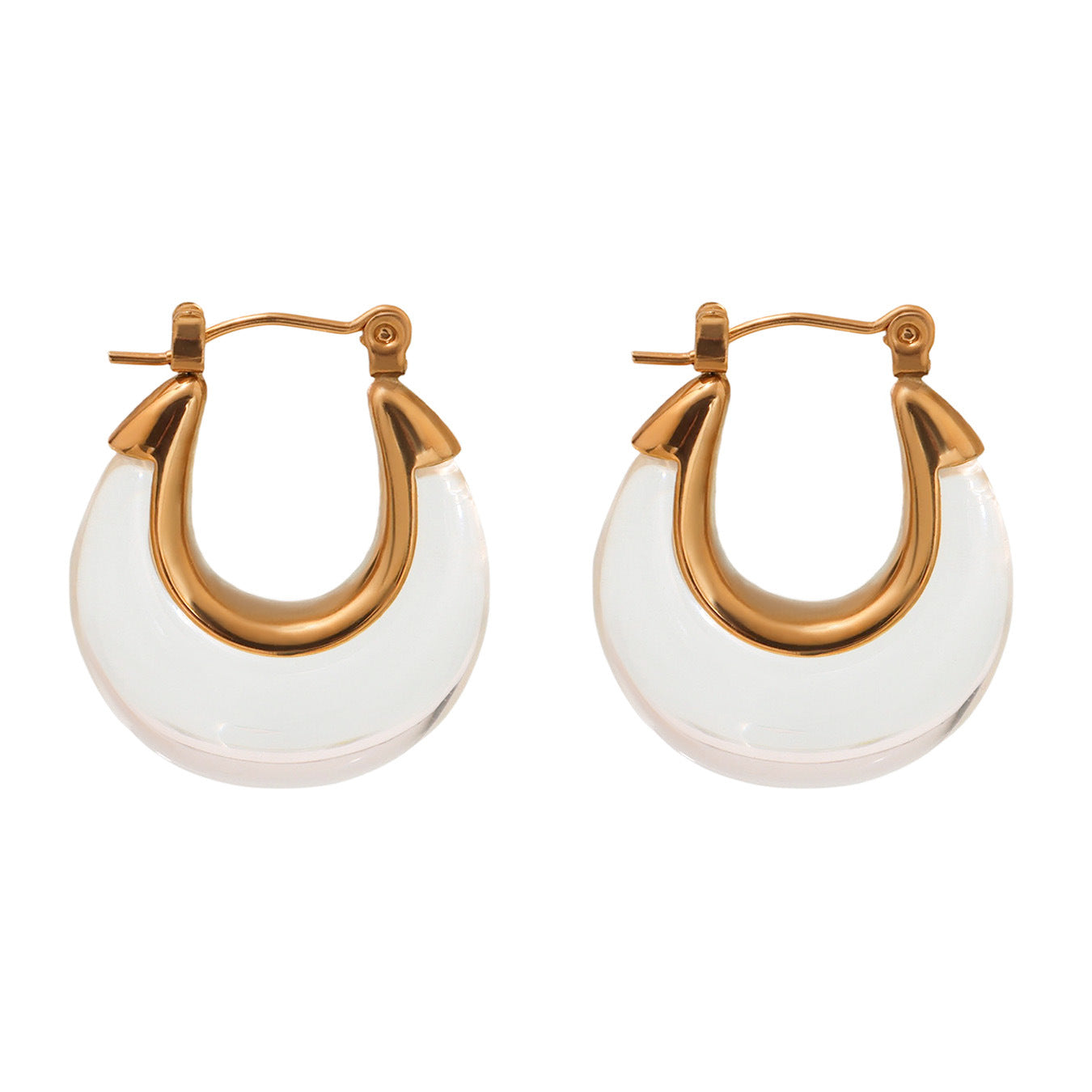 Planderful Moon U Earrings Resin Translucent For Daily Wear