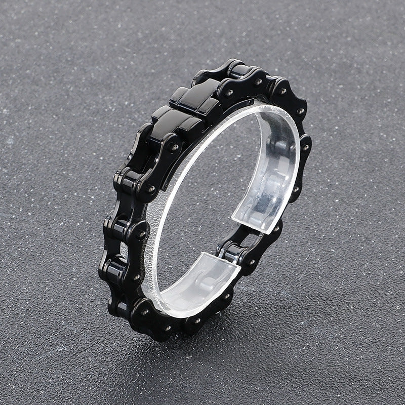 Planderful Mens Titanium Steel Bracelet Bicycle Woven