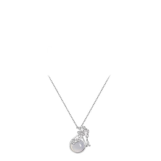 Planderful 925 Sterling Silver Necklace Lucky Bag Design For Women Collarbone Chain Gift