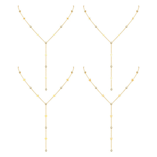 Style Lady Stainless Steel Tetragonal Star Cross Butterfly Heart Zircon Necklace