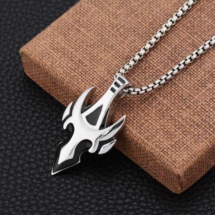 Planderful Jewelry Gothic Cross Necklace Steel Pendant Vintage Flame Anchor Style