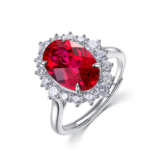 Planderful Classic Lab-Grown Ruby Sterling Silver Ring – Style 2