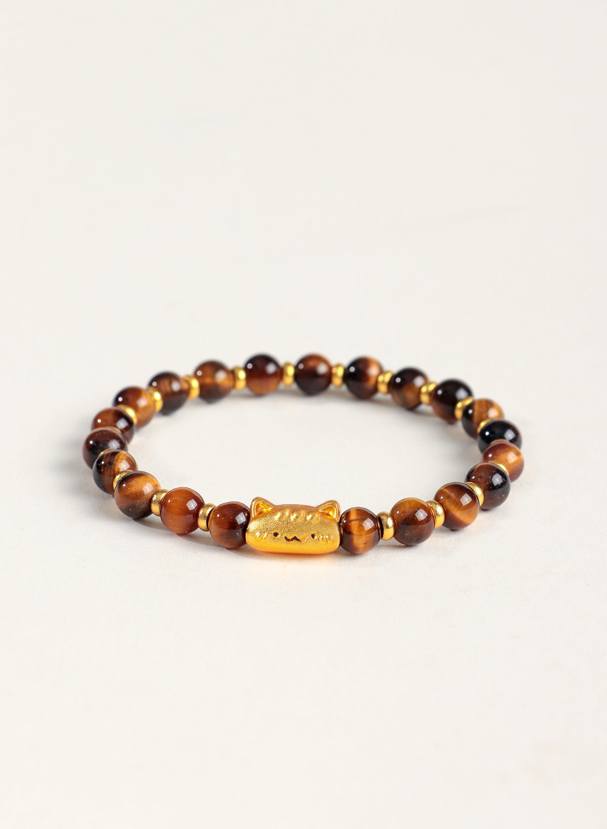 Golden Tiger Eye Cat Charm Citrine Bracelet