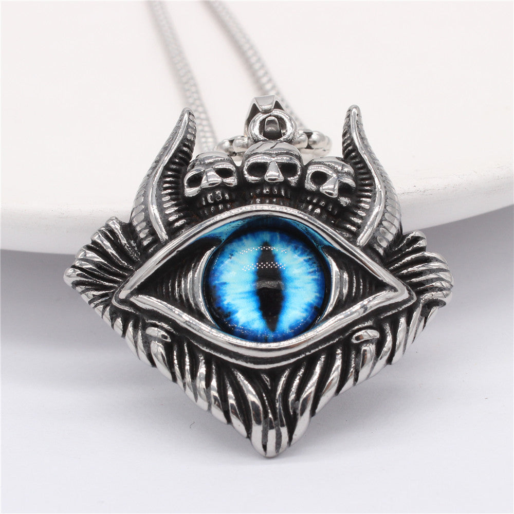 Titanium Steel Pendant Unisex Retro Protective Symbols Devils Eye Bulls Eye Planderful