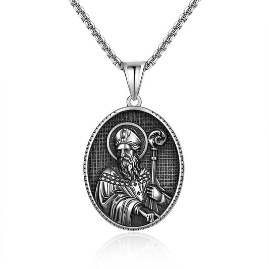 Vintage Holy Stainless Steel Men's Pendant Necklace
