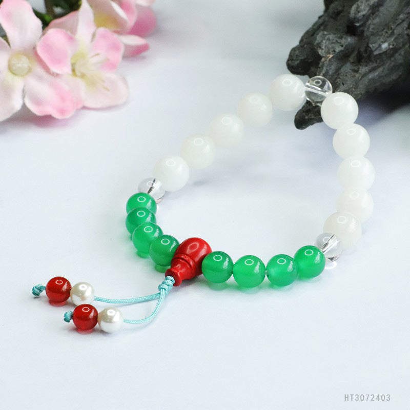 Hetian Jade & Green Chalcedony Multibead Bracelet