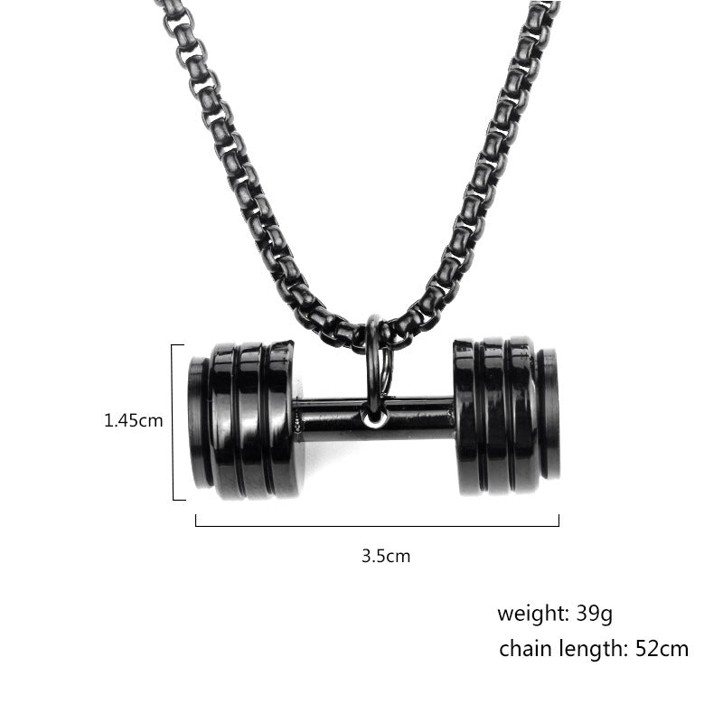 Planderful Barbell Necklace For Men Stainless Steel Gym Inspired Pendant Gift For Him