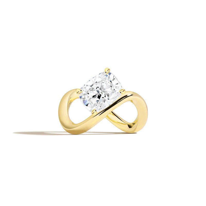 Infinity 8-Character Ring Men's and Women's Custom S925 Sterling Silver Moissanite Gold Ring