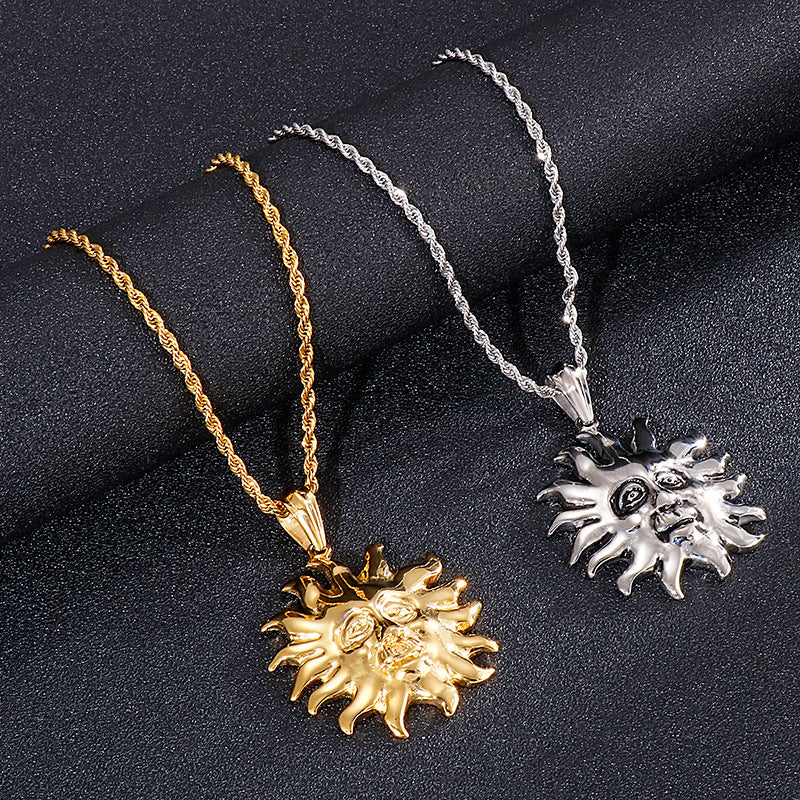 Sun Saint Titanium Steel Men's Pendant - Pop Rock Hip-Hop Design