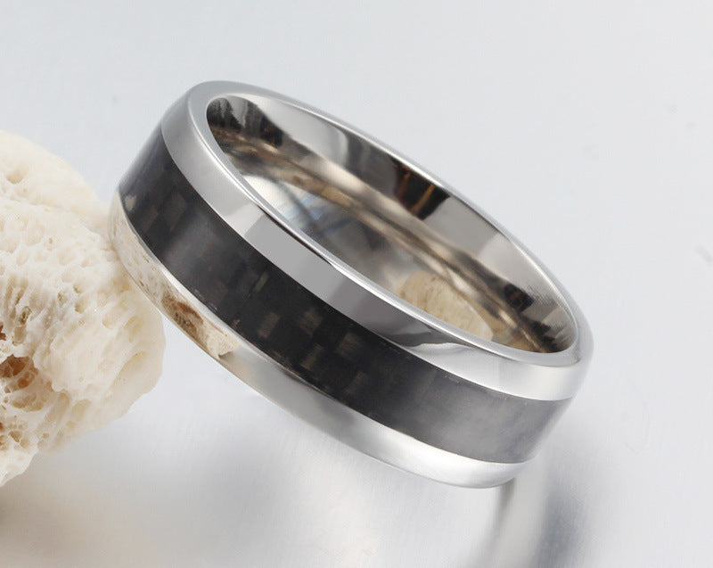 European And American New Carbon Fiber Men's Rings Wholesale